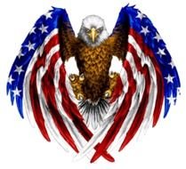 eagle with wings in the colors of the american flag as a picture for clipart