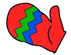 clipart of the colorful glove