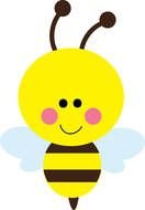 Cute cartoon Bee with big head