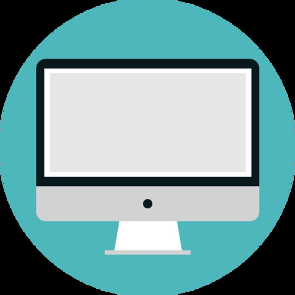 Desktop Computer Vector Image With Flat Screen Public Domain Vectors