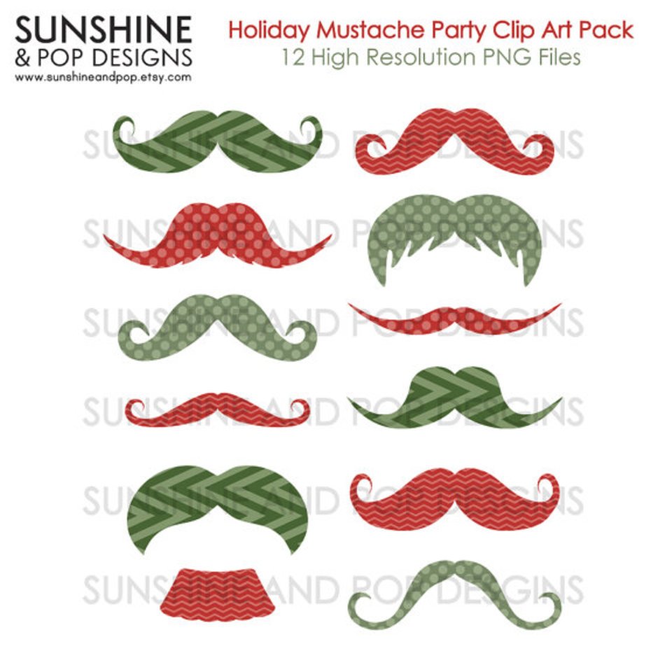 Mustache Printables clipart