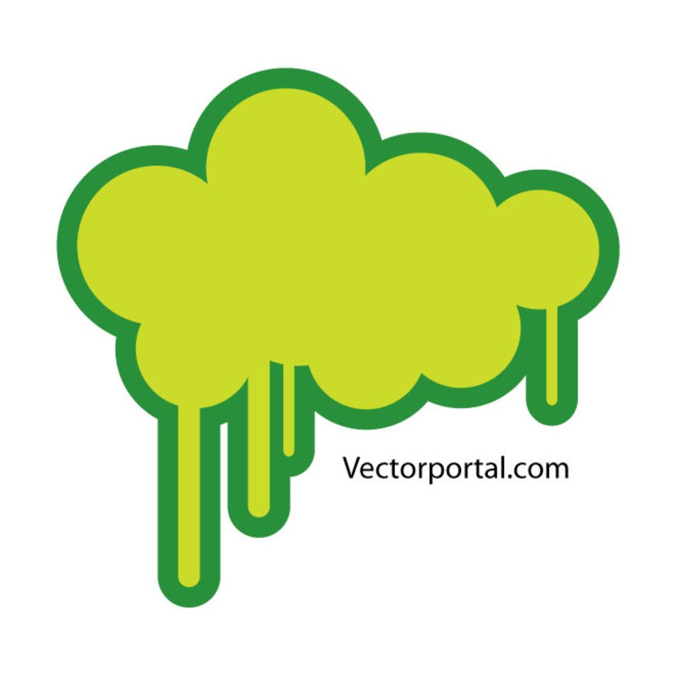 Green Cloud Drips Free Vector 123freevectors