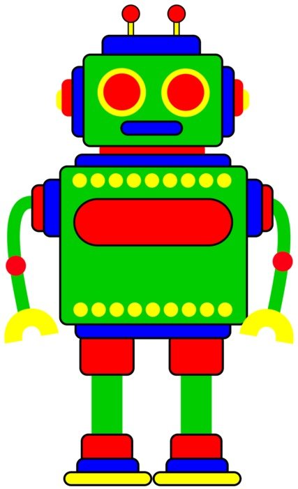 color robot on a white background