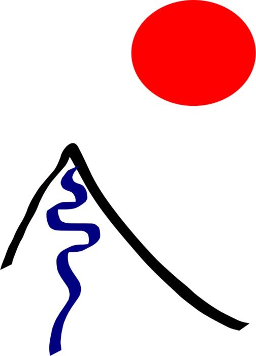 Mountains With The Sun And River drawing