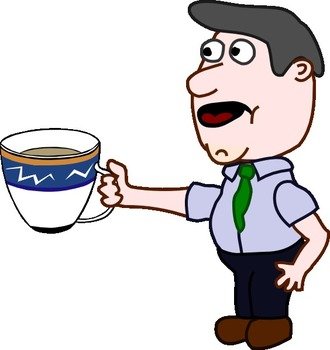 Man Holding Cup At Clkercom Vector Online