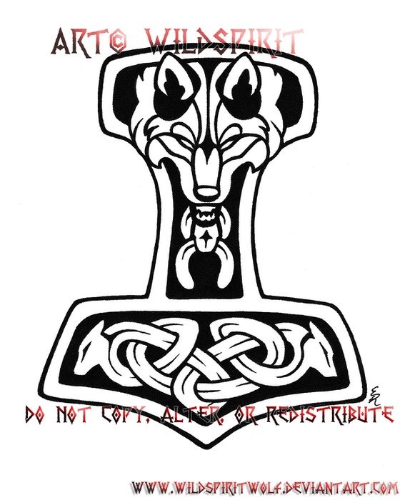 Wolven Thors Hammer Tattoo By 2 Roblfc1892