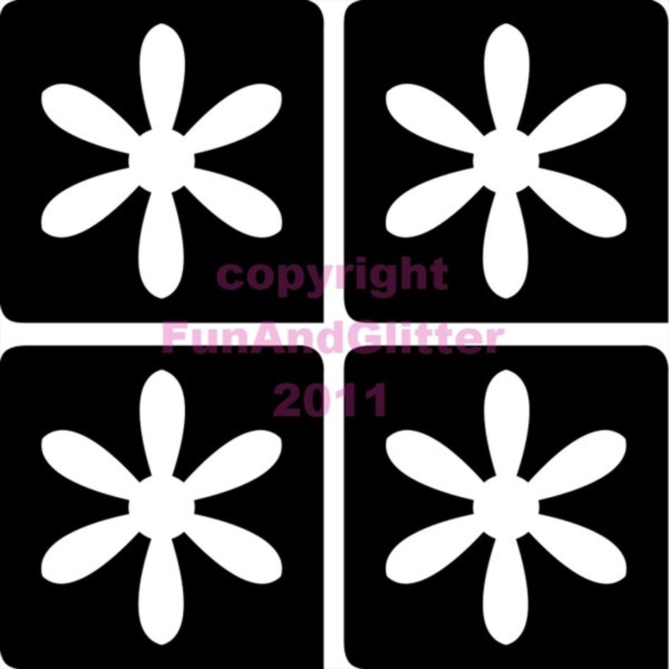Stencils Safe Fun And Easy To Use Self Adhesive Body Art N2