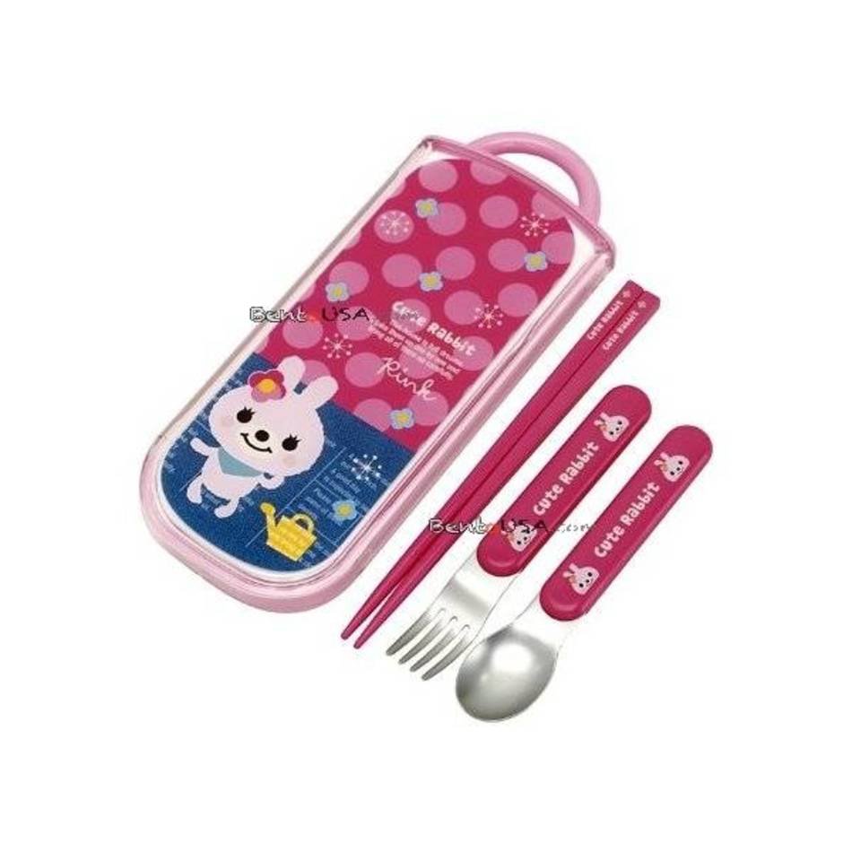 Utensil &gt Japanese Bento Fork Spoon Chopsticks And Case 4 In 1 Rabbit