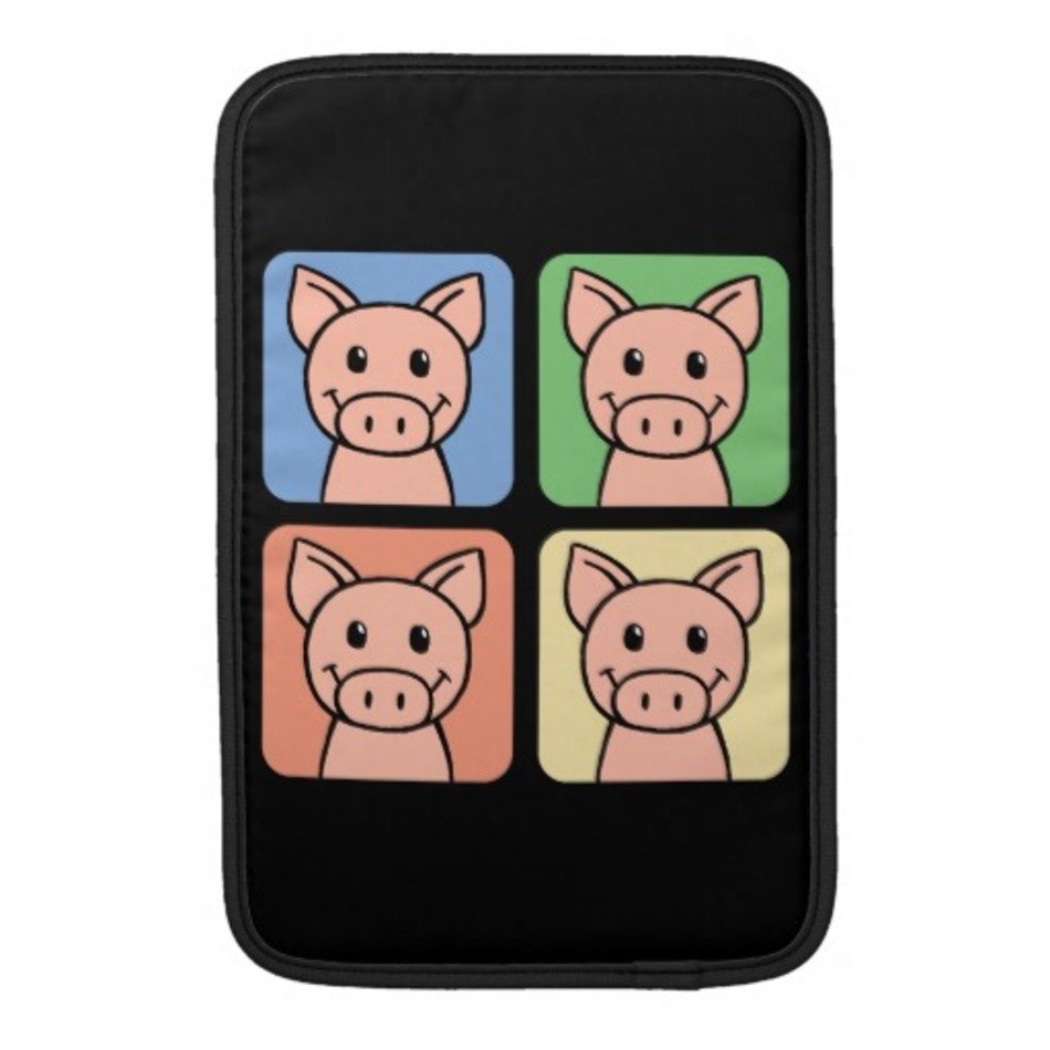 Cartoon Laughing Piggie Piggy Pigs Macbook Sleeve