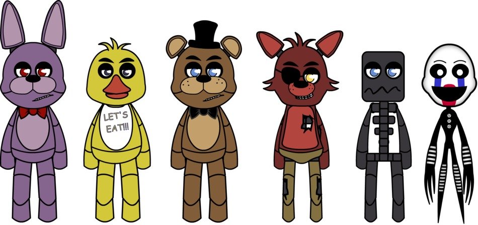 main characters of the computer game Five Nights at Freddyâs