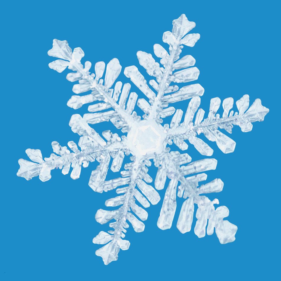 Clip art of snowflake on a blue background