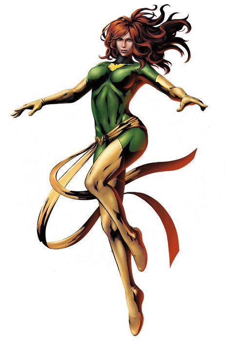 painted super hero girl in a green suit