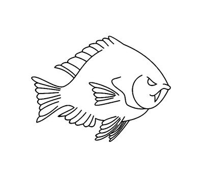 Black And White Fish Tattoo