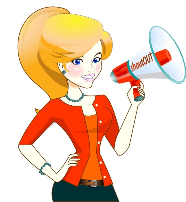 pretty cartoon gorl with speaker