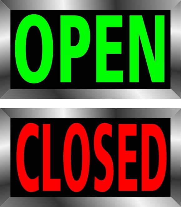 Open And Closed Signs Svg Vector