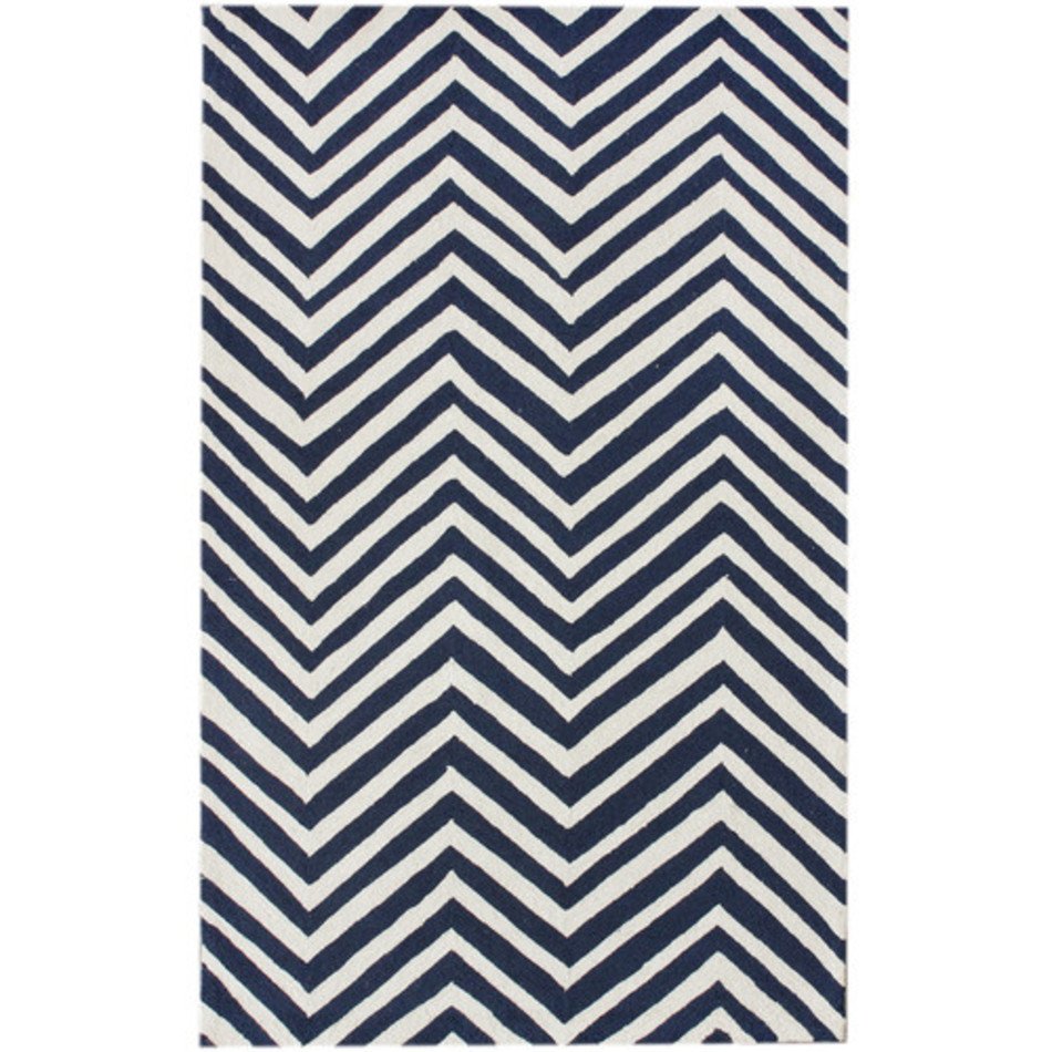 Nuloom Chelsea Navy Blue white Chevron Area Rug & Reviews Wayfair