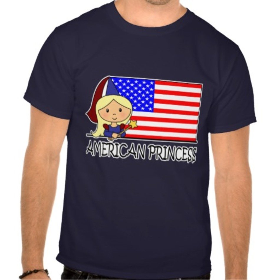 Cartoon Cute American Princess Flag Tshirts Zazzle