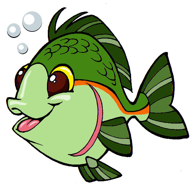 Painted two-tone green fish free image download