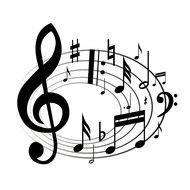 musical notes with treble clef