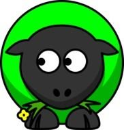 painted green sheep as clipart