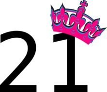 Tilted Tiara And Number 21 At Clkercom Vector N2