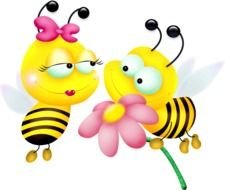 Clipart of the cute bees