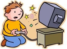 enjoyment of a computer game for clipart