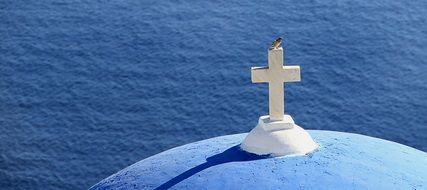 bird on Cross on a religion church top