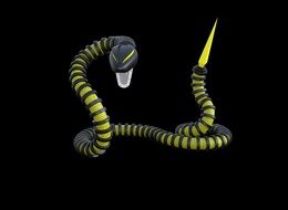graphic image of a snake on black