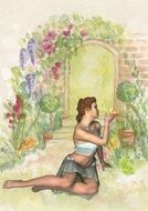 fairy woman in the garden