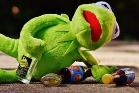 soft kermit with mini bottles