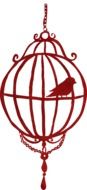 Birdcage decorative red Silhouette