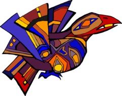 abstract clipart of colorful bird