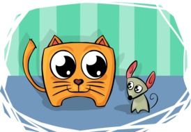 Cat and Mouse cartoon drawing