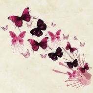 Beautiful background with the butterflies clipart