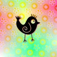 graphic image of a black cartoon bird