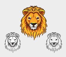 Painting of lion heads