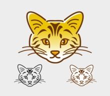 logo with cute kittens muzzles