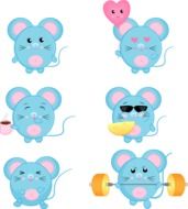painted blue mice