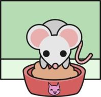 mouse in a bowl of cat drawing