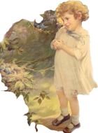 vintage picture with happy girl