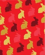 Easter bunnies on a red background
