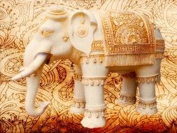 figure of an indian decorated elephant