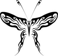 clipart of the black and white butterfly