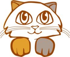 Drawing of the colorful cat clipart
