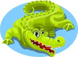 Cartoon green crocodile clipart