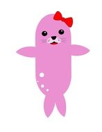 clipart of the Pink seal