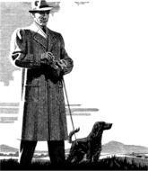 Man with dog drawing