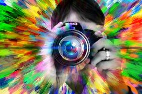 Photographer with the camera, digital art