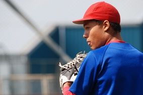 Baseball Pitcher with glove